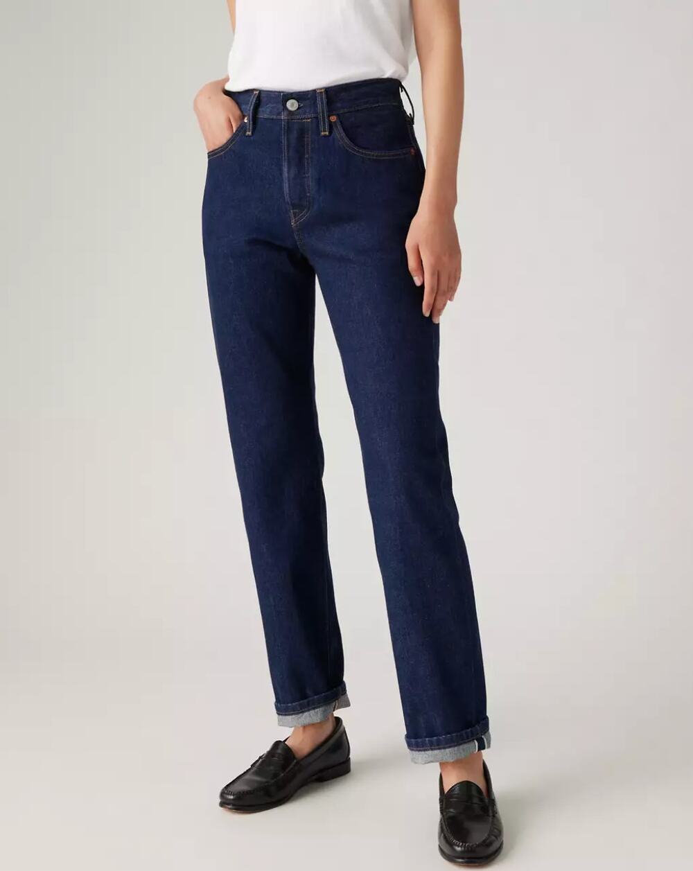 LEVI'S Women 501 Original Fit Selvedge Jean 27x32 US 4 Rinsey Dark 125010560 NWT